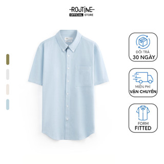 Áo Sơ Mi Nam Oxford Tay Ngắn Trơn Form Fitted - Routine 10S24SHS002C