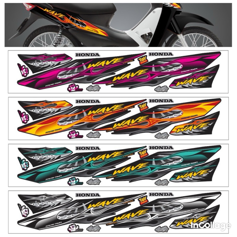 Tem Xe Wave Tem Dán Xe Wave Tem Lửa Wave Rực Cháy Cho Xe Wave 50/100/110