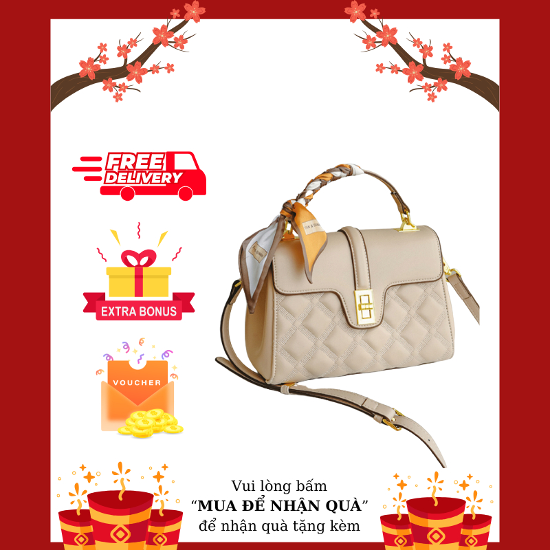 Túi Xách Nữ Quai Xách Đeo Chéo Irene Bag Khăn Lụa Sz 24 Magari - M189