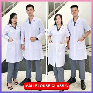 Áo Blouse Trắng Nam Nữ Cao Cấp Chất Đẹp Tay Ngắn Tay Dài- Áo Dược Sĩ, Điều Dưỡng, Bác Sĩ