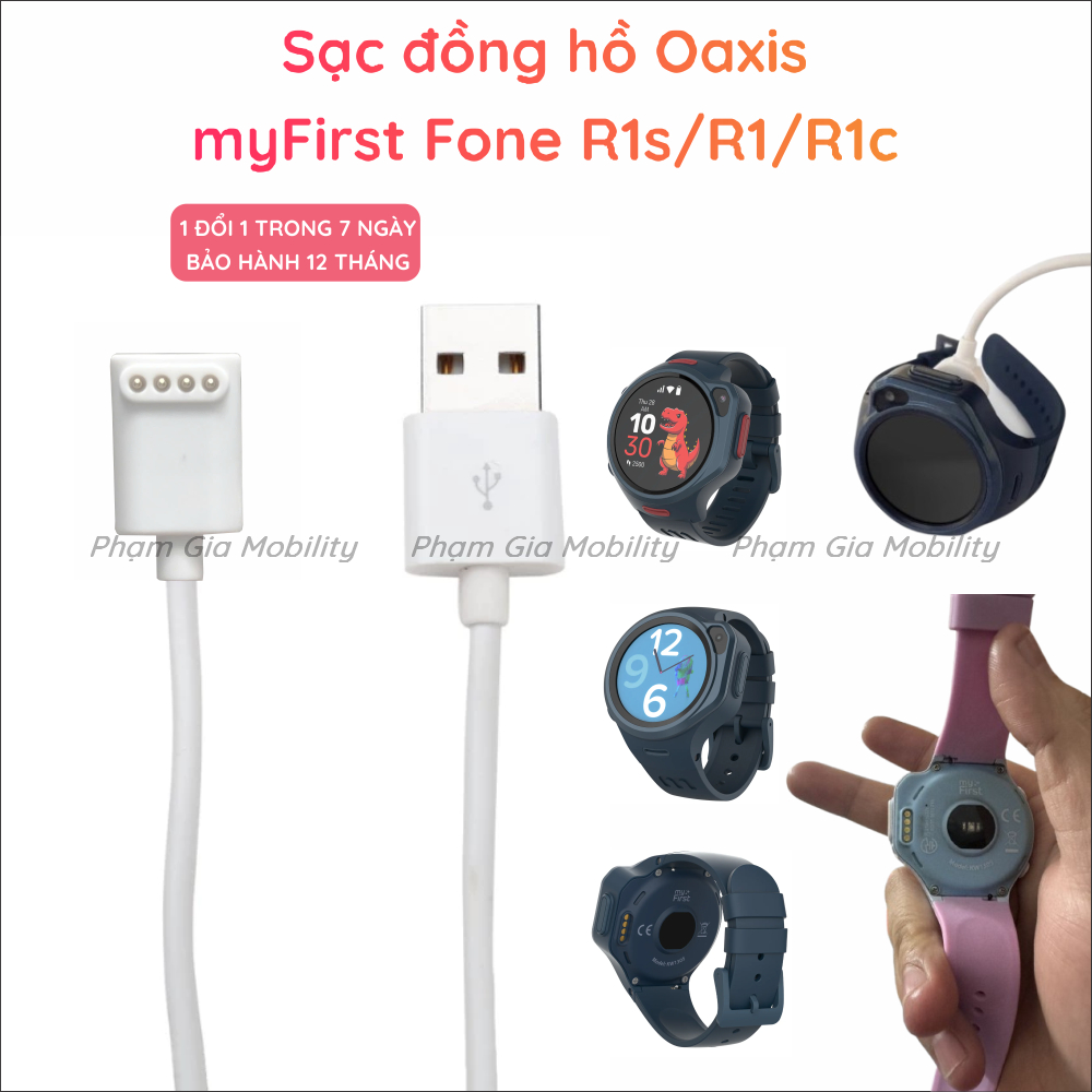 (Bảo hành 12 Tháng) Dây cáp sạc đồng hồ định vị trẻ em Oaxis myFirst Fone S2/ S3/ R1s/ R1/ R1c