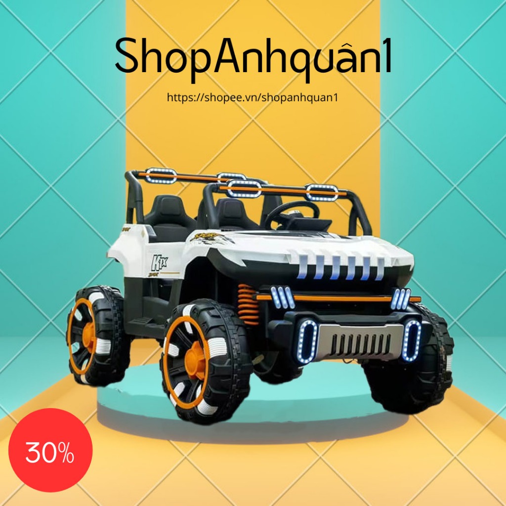 Ô Tô Điện Địa Hình ABM 8688 2 Chỗ Rộng 92cm 4 Động Cơ Tải Trọng 80KG, Kết Nối Bluetooth