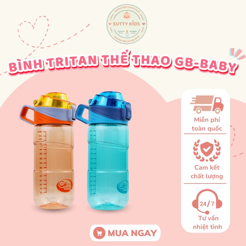 [Gb-Baby Chính Hãng]Bình nước bình uống nước Tritan GB Baby 480ml