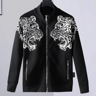 Áo khoác Nỉ philip hổ trắng đính đá thời trang cháy phố, Áo khoác Philip đính đá siêu chất cho các boy phố