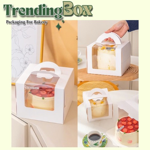 10 Hộp Giấy Đựng Bánh Kem, Hộp Bento Giấy 16*16*14, Hộp Bánh Kem Giấy
