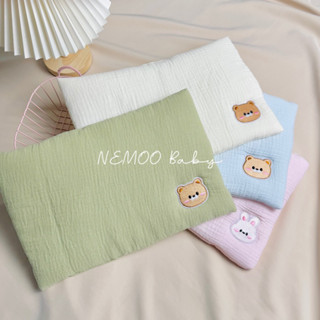 Gối cho bé sơ sinh, chống bẹp đầu, cho bé 1 tuổi, xô sơ sinh Muslin Hàn Quốc NEMOO baby