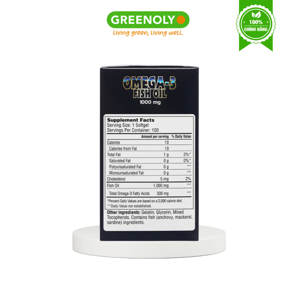 Viên uống dầu cá Pharmekal Omega-3 Fish Oil tốt cho tim mạch hộp 100 viên