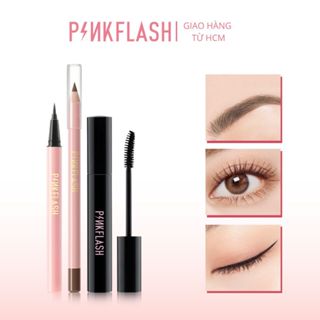 PINKFLASH BỘ TRANG ĐIỂM 3 Món gồm Mascara chống thấm nước lâu trôi + Bút kẻ mắt màu đen + Bút