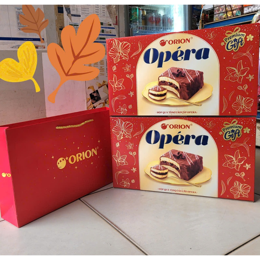 Bánh Kẹo Tết - Bánh Mềm OPERA ORION 16 chiếc - Hộp Quà Tặng Tết 2025 Có Túi Giấy, Hàng Mới Nhất