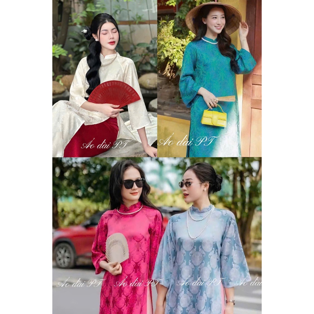 ÁO DÀI gấm thọ dơi - áo dài in 3d  MẪU HOT NĂM