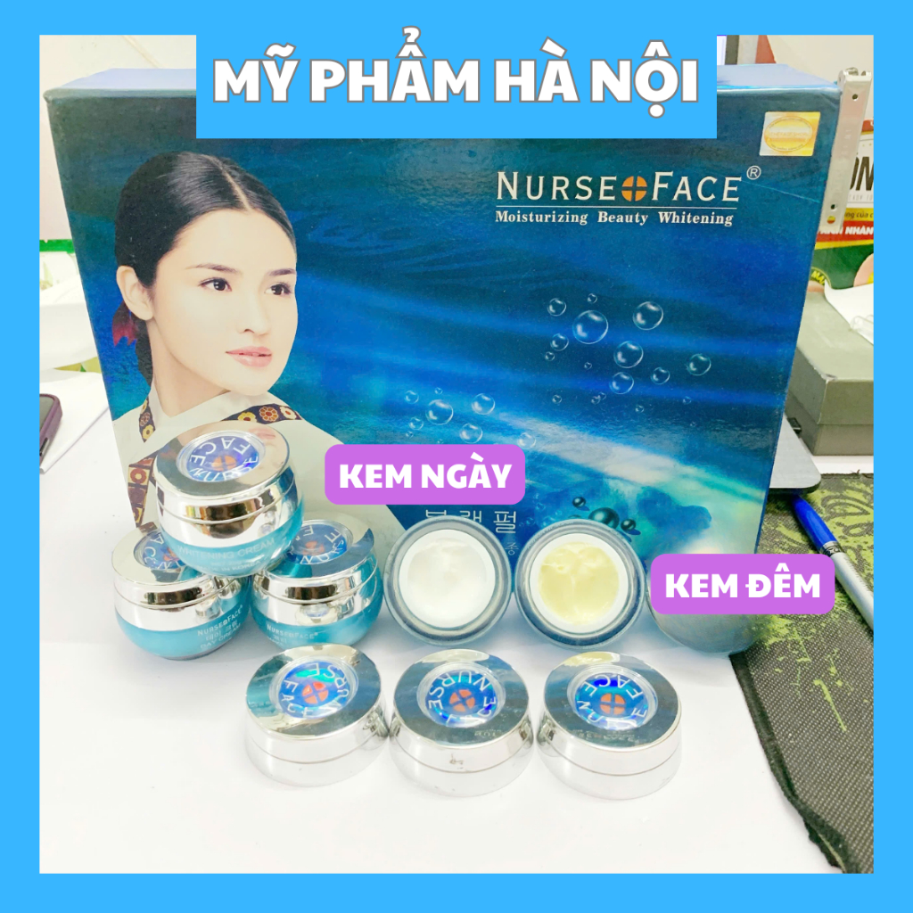 Bộ kem dưỡng trắng da NURSE FACE mờ thâm nám, cải thiện da không đều màu - Kem ngày, đêm [Không vỏ bộ]