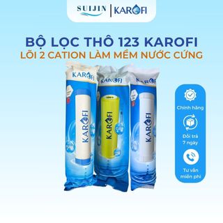 Combo 3 Lõi Lọc Karofi Dùng Cho Nước Cứng, Nước Nhiễm Đá Vôi Gồm Lõi Số 1,3 Smax Duo và Lõi Số 2 Cation Vàng