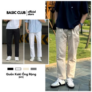 (COMBO 2 QUẦN KAKI) Quần Kaki Ống Rộng Form Baggy Vải Kaki Cotton Mềm Thoáng Mát BASIC CLUB M11