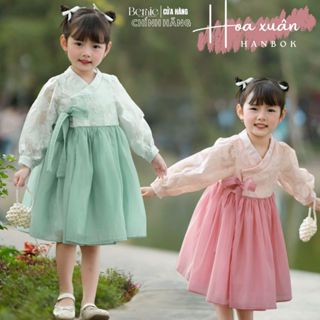 Set Hanbok Hoa xuân cho bé gái phong cách hàn quốc 1 đến 7 tuổi mặc tết du xuân BERNIE 0924B21