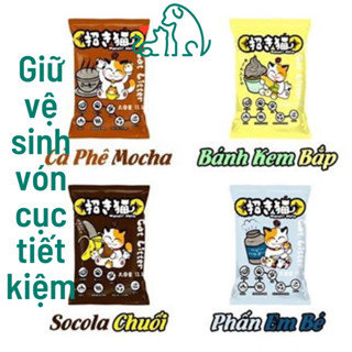 Cát mèo cát vệ sinh Mèo thần tài Maneki Neko thấm hút vượt trội bao 5L - Bivido