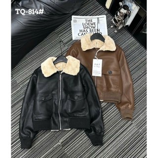  Áo Khoác Da cổ lông Lót Lông Phối Lông Nhiều Màu Sang Chảnh Giữ Ấm Mùa Đông áo khoác mùa đông 