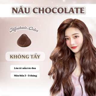 Thuốc nhuộm tóc, Thuốc nhuộm tóc màu NÂU CHOCOLATE, Mouhair, tặng oxi trợ dưỡng,bao tay, mũ trùm, bịt tai.