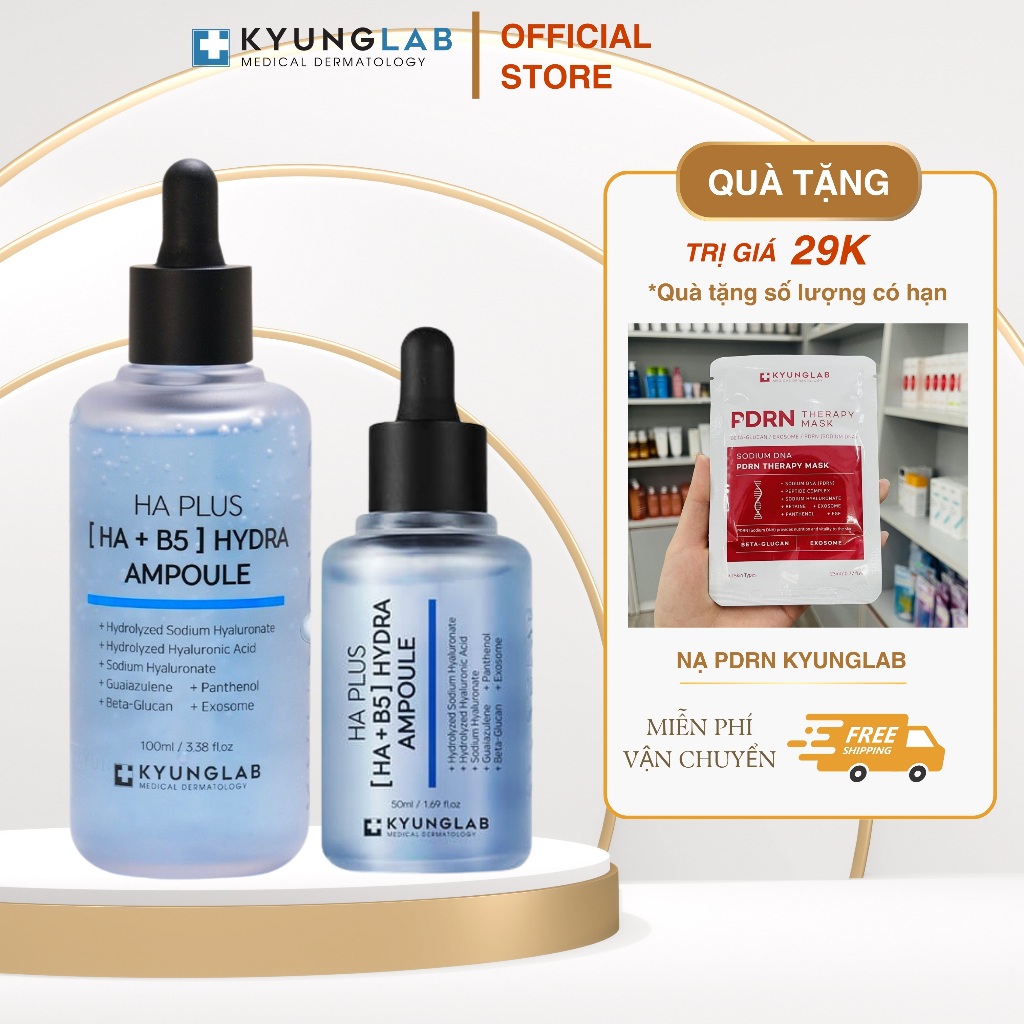 Serum HA B5 KyungLab 50ml - 100ml ,serum phục hồi da, cấp ẩm, căng bóng, trắng da