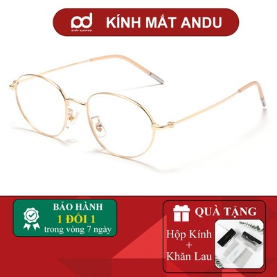 Gọng kính cận thời trang nữ ANDU dáng oval dẹp chất liệu TITANIUM phong cách Y2K - 58161