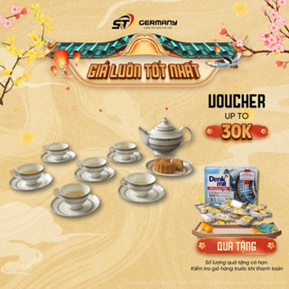 Bộ ấm trà sứ xương Bạch Kim Anh viền bạc Imperial hoàng gia Anh, ấm trà châu âu cao cấp sang trọng GermanySnT 290033