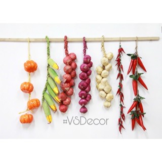 [Y NHƯ THẬT] Dây tỏi ớt hành tím bắp giả treo trang trí Tết