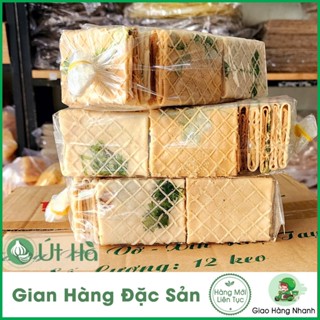  Bánh Kẹp Ngò Vàng Mẫu Vuông Gói 500G Hương Vị Món Bánh Tuổi Thơ - Út Hà Đặc Sản 