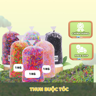 SỈ 1KG Chun Nịt Đen Chun Nịt Màu, Chun Buộc Tóc Siêu Dai Siêu Rẻ, Túi 1kg thun cột tóc nhiều loại