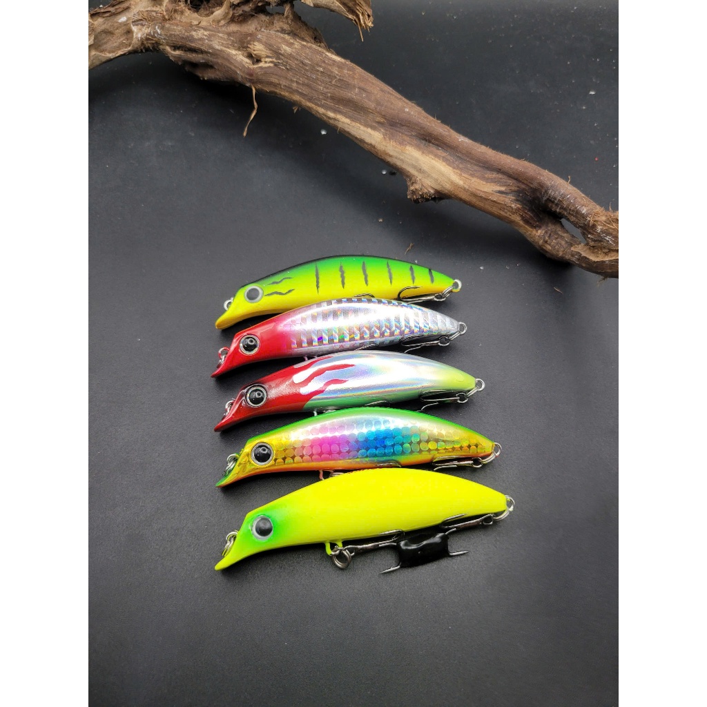 Mồi Hirushima Dom75 câu cá Chẽm siêu nhạy, Mồi giả câu lure dom 7,5cm/8gram