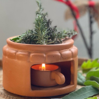 Bếp xông thảo mộc bếp đất nung xông không gian thơm mẫu số 2