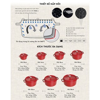 Staub - Nồi tròn màu đỏ cherry - 26cm