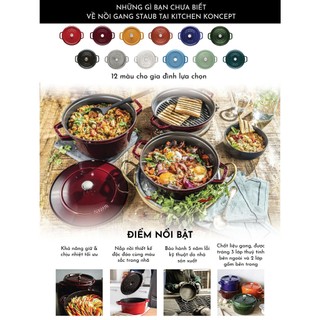 Staub - Nồi tròn màu đỏ cherry - 26cm