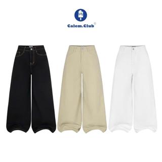 Calem Club - Quần KAKI Jean Ống Rộng WIDE LEG tôn dáng cạp cao form unisex nam nữ