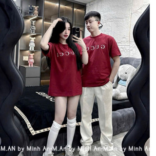 Áo thun cộc tay phom rộng chất đẹp in chữ gu chì kèm ảnh thật cực xinh