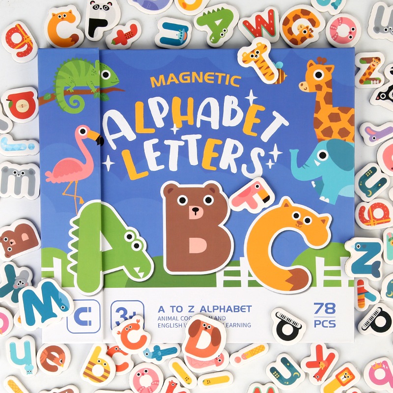 Đồ Chơi Trí Tuệ Sách Nam Châm bảng chữ cái Alphabet Letters  A to Z gồm 87 chi tiết
