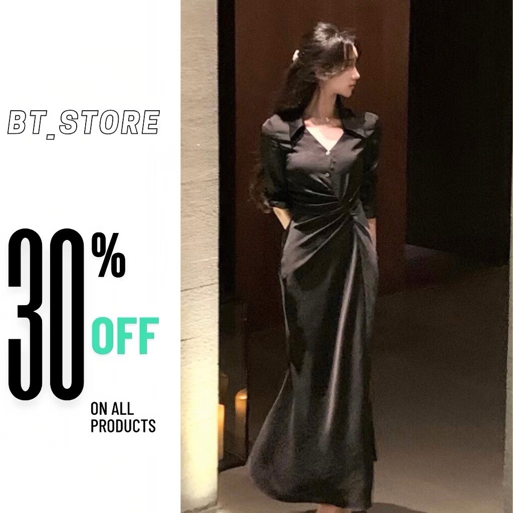  Đầm Lụa Cổ Sơmi Cao Cấp Dáng Ôm Dài Công Sở TH325 