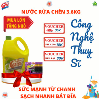 Nước rửa chén True Care hương chanh nhiệt đới can 3.6kg. tặng kèm nxv 20ml.