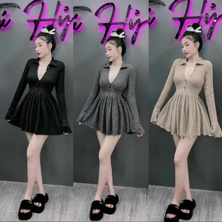 ĐẦM LEN ĐŨA TAY DÀI CỔ TRỤ DÁNG TÙNG XOÈ ( kèm quần )