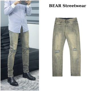 Quần jean nam vải denim co giãn form dáng slimfit 2 màu wash độc đáo phong cách streetwear  thương hiệu BEAR - SK038