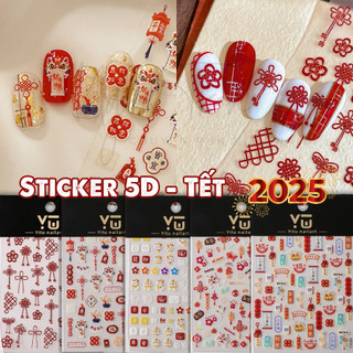  Sticker 5D Nổi | Tết 2025 Túi Tiền May Mắn | Hình Dán Móng Tay 