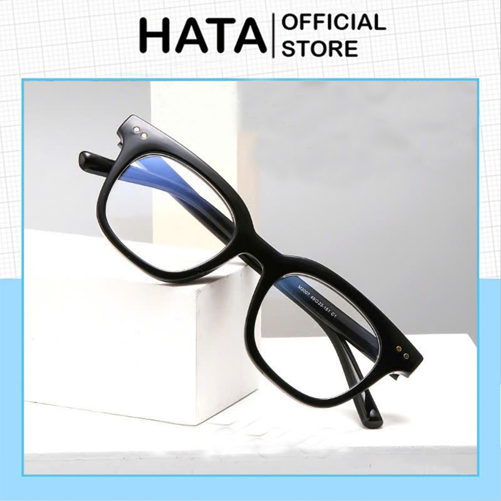 Mắt Kính Unisex Nam nữ Form Vuông Đính 2 chấm M424 Thời Trang - Hata24h