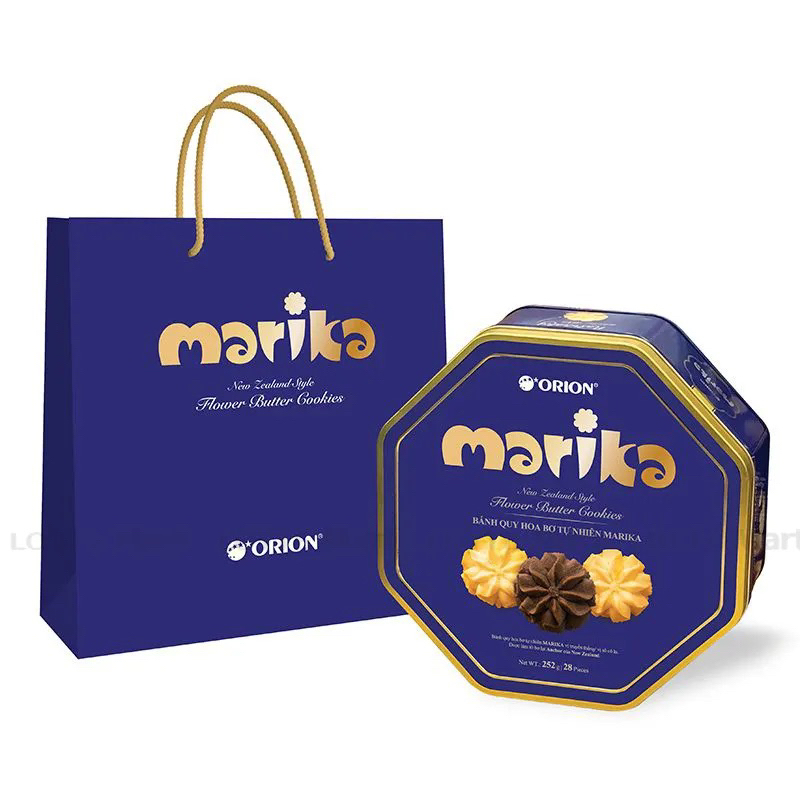 Bánh Quy Hoa Bơ Tự Nhiên Orio Marika Hộp Thiếc 252G