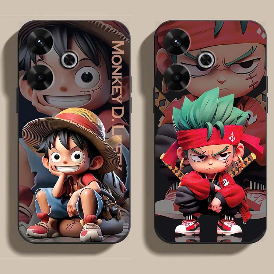 Ốp lưng Xiaomi Redmi Turbo 3, Poco F6 cạnh viền vuông, có bảo vệ camera in hình ONE PIECE, GOKU