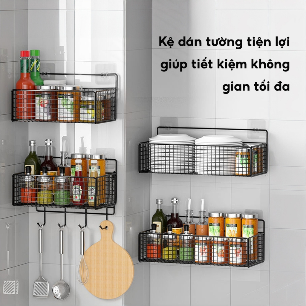 Kệ Đựng Đồ Nhà Tắm Dán Tường, Kệ Treo Đồ Đa Năng Hình Chữ Nhật Cao Cấp Không Rỉ Siêu Chắc Kèm Miếng Dán Đôi | BigBuy360 - bigbuy360.vn