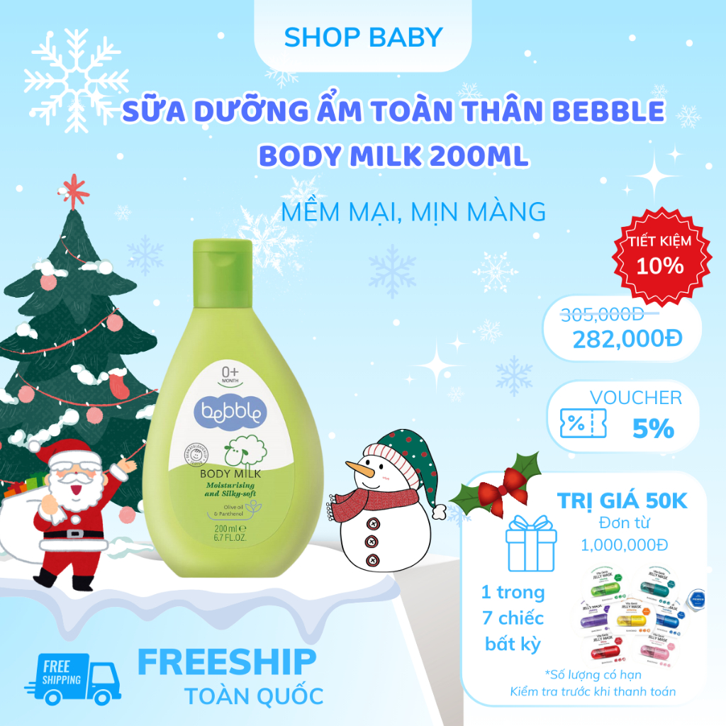 sữa dưỡng ẩm toàn thân bebble body milk 200ml