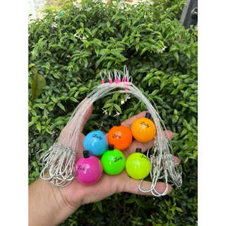 combo 10 chùm nho 6 câu cá lưỡi bkk trắng số 3 dây bulava raptor 0,76mm tặng kèm 1 cò báo cá lucky 6 màu tuỳ chọn