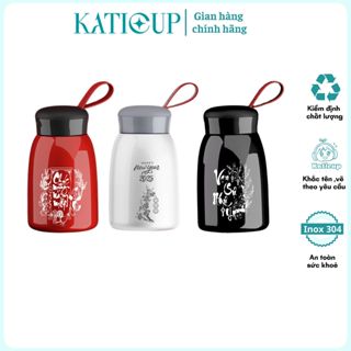 Bình giữ nhiệt khắc tên Hello mini dug tích 360ml KATICUP , bình nước inox 304 an toàn, bình đựng cafe