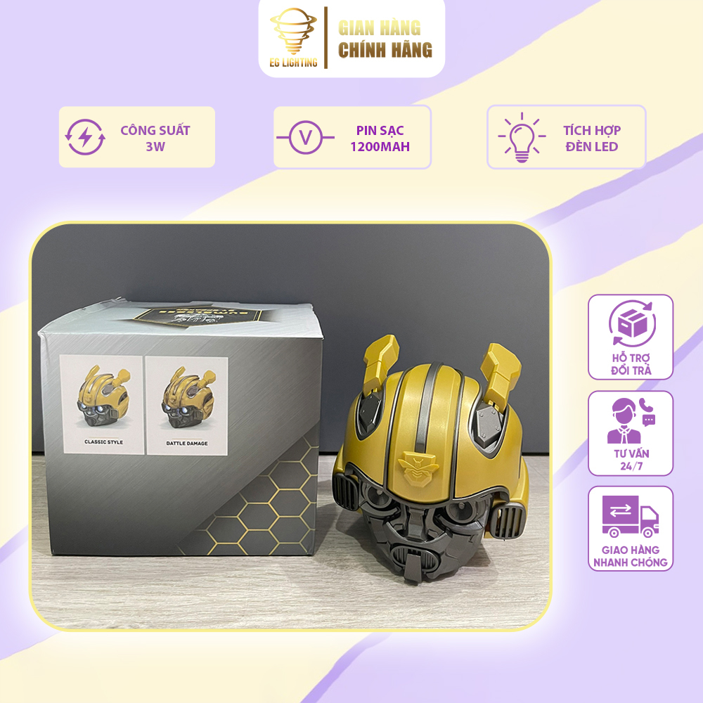 Loa Bluetooth Bumblebee Transformer EG Lighting Decor - Kiểu dáng Cool Ngầu - Pin Sạc Tích Điện - Có