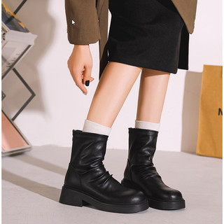 Boot nữ phối dây kéo Big size _Hàng có sẵn (size 40-43)