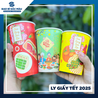 100 ly giấy / cốc giấy IN SẴN MẪU TẾT (Chưa nắp)