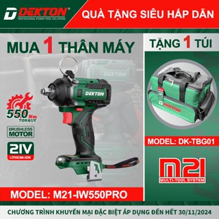 [TẶNG Vít Mini Hoặc Túi ] Khi Mua Máy Siết Bulong Dekton 550Nm / M21-IW550PRO / 4Mode Làm Việc / Chân Makita Phổ Thông